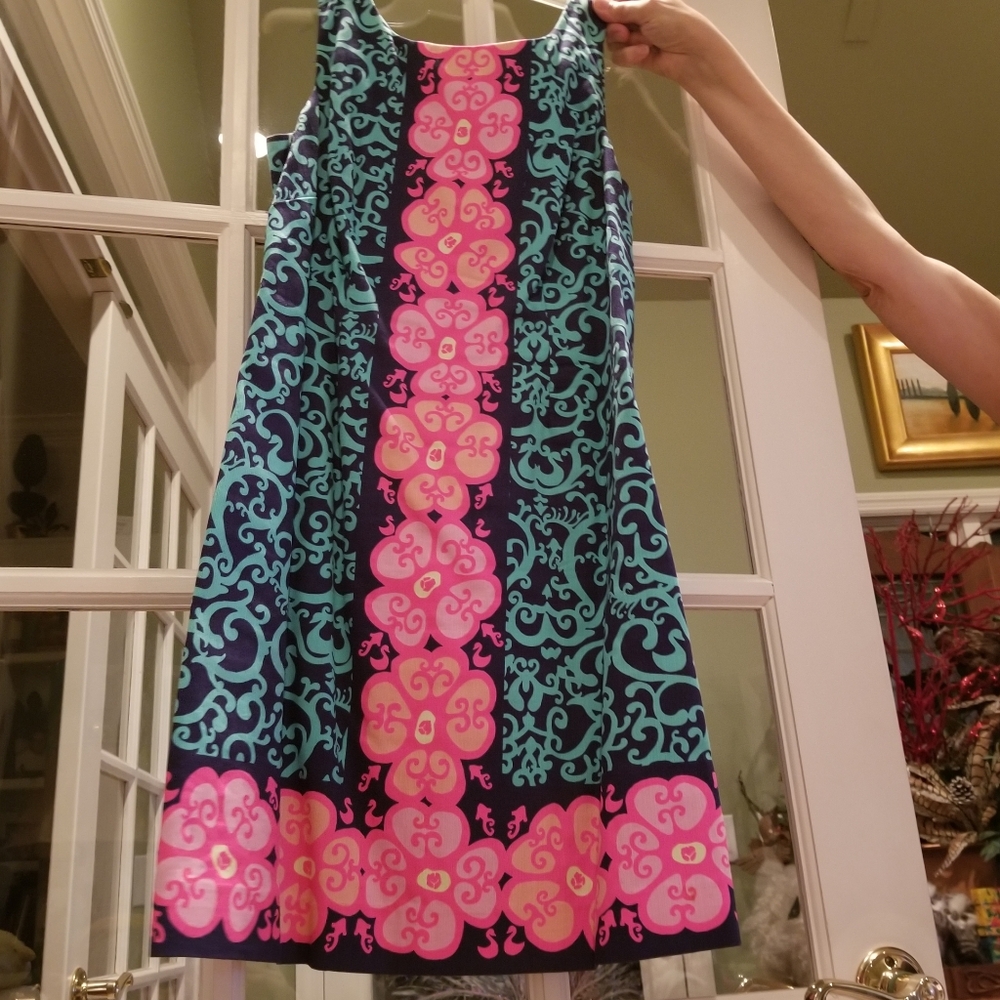 Lilly Pulitzer Blue and Pink Patterned Dress